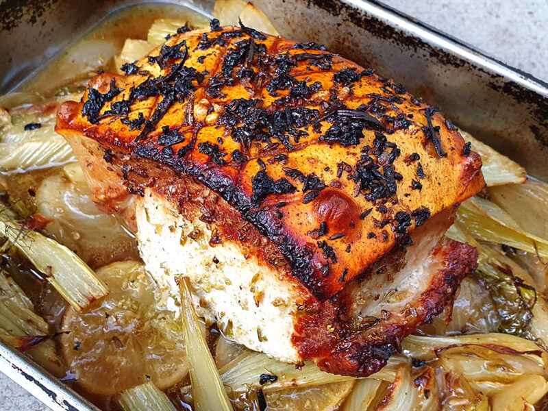 Roasted pork with fennel