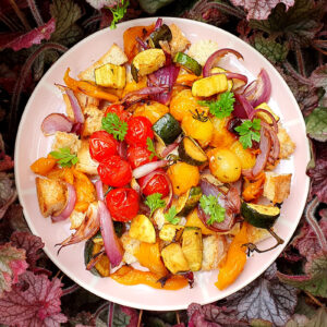 Roasted vegetables panzanella