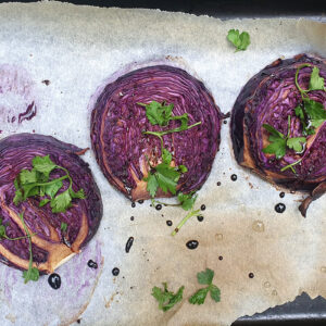 Balsamic baked red cabbage steak