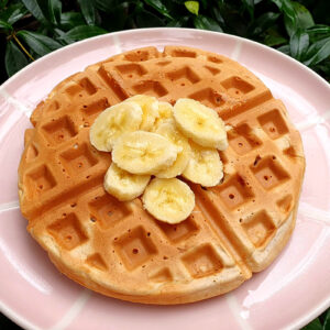 Banana and almond waffles