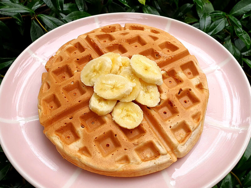 Banana and almond waffles