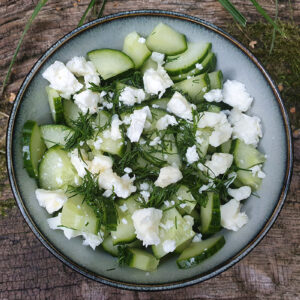 Dill cucumber and feta salad