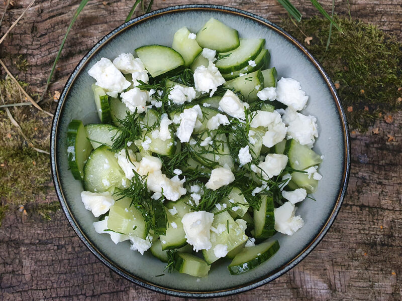 Dill cucumber and feta salad