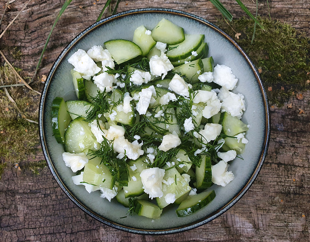 Dill cucumber and feta salad