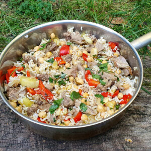 Lamb and chickpea pilaf cheat