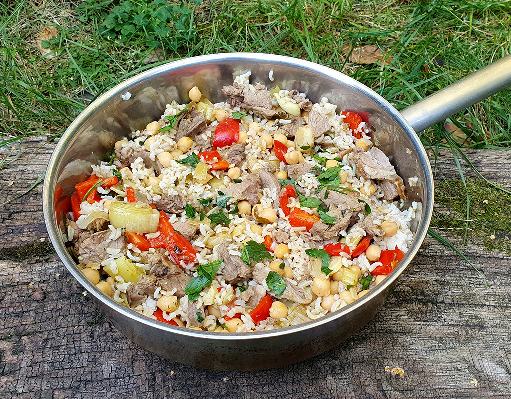 Lamb and chickpea pilaf cheat