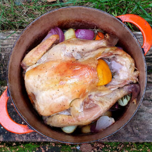 One-pot roast guinea fowl