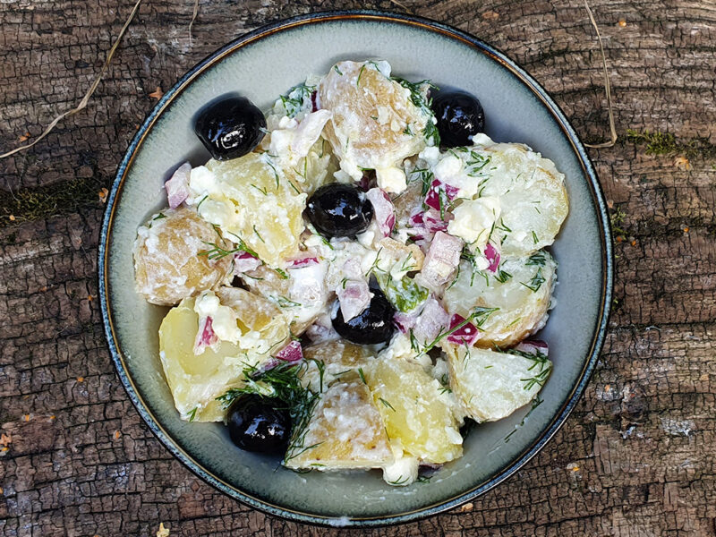 Potato salad with feta and dill