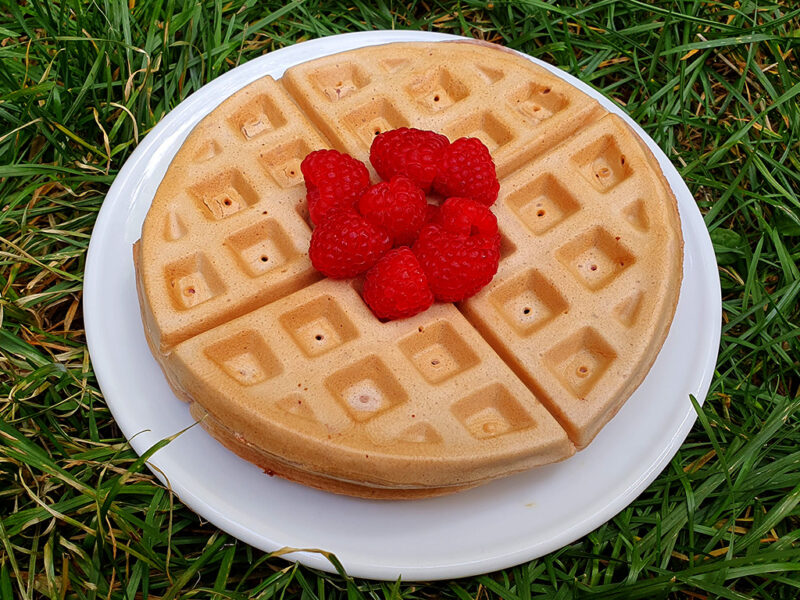 Raspberry waffles