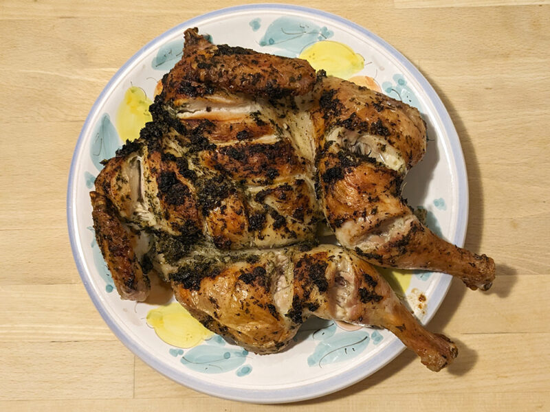 Thyme and lemon spatchcock chicken