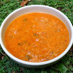 Roasted cauliflower and lentil soup