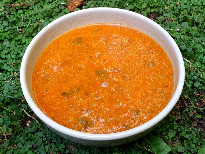 Roasted cauliflower and lentil soup