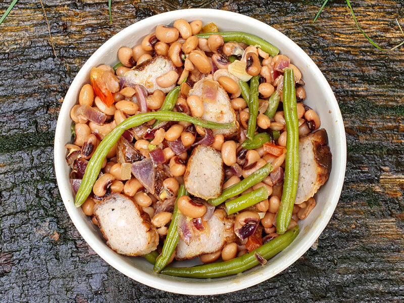 Sausage and beans salad