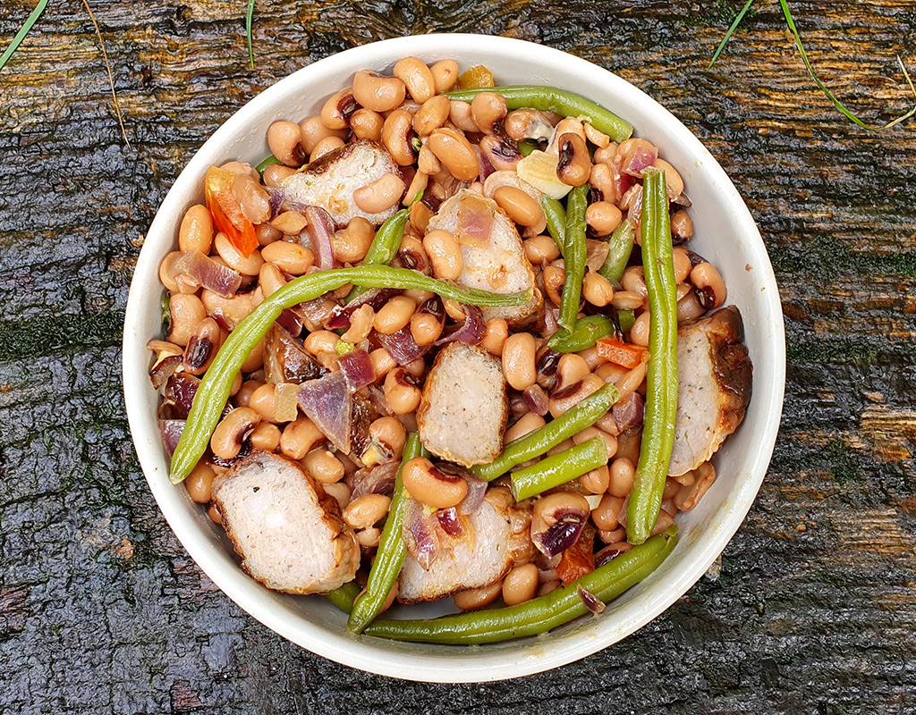 Sausage and beans salad