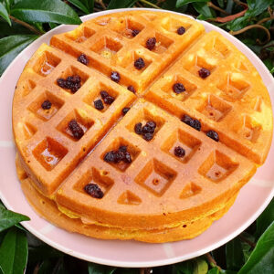 Spiced carrot and orange waffle