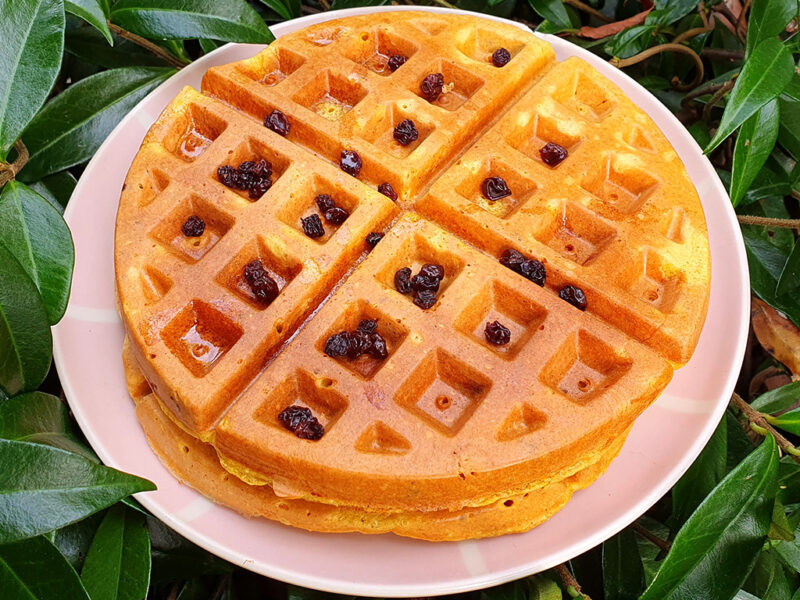 Spiced carrot and orange waffle