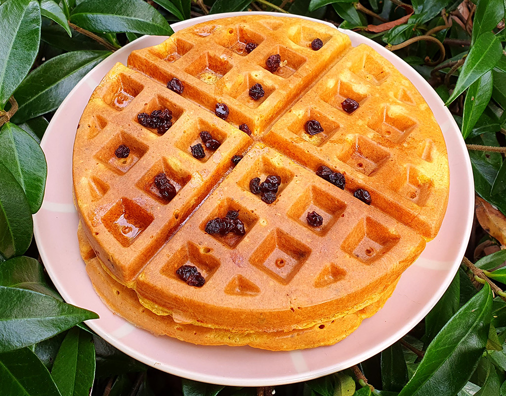 Spiced carrot and orange waffle