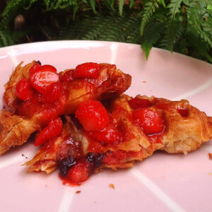 Strawberry and chocolate croffle