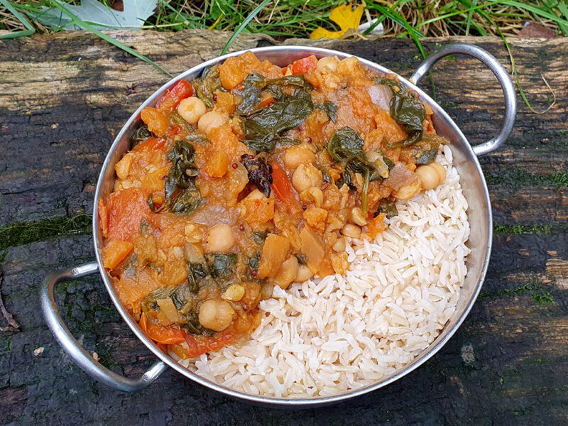 Sweet potato and chickpea curry