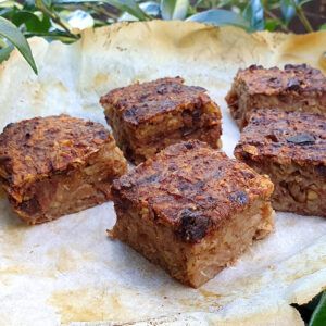 Walnut and date oat bars