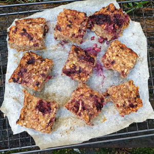 Apple and blackberry oat bars