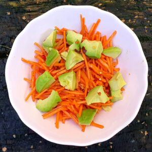 Balsamic carrot and avocado salad