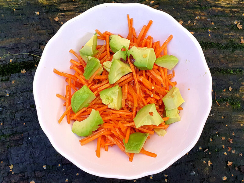 Balsamic carrot and avocado salad