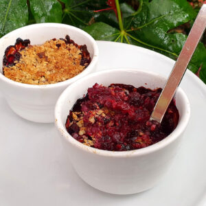 Black forest fruits oat crumble