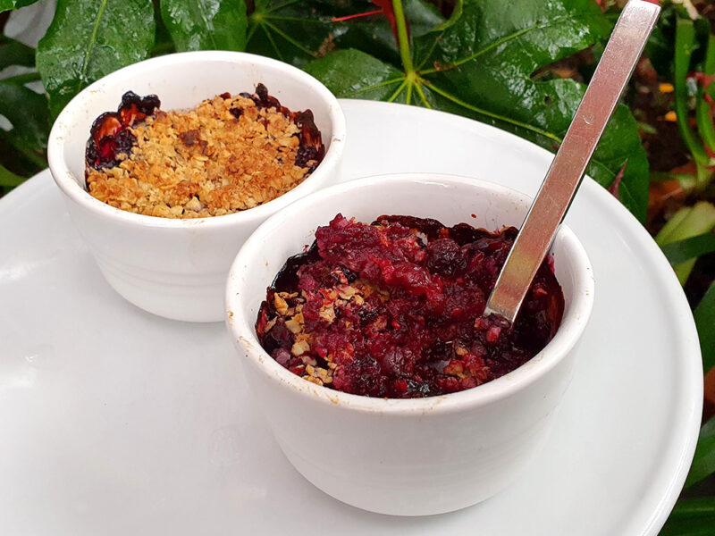 Black forest fruits oat crumble