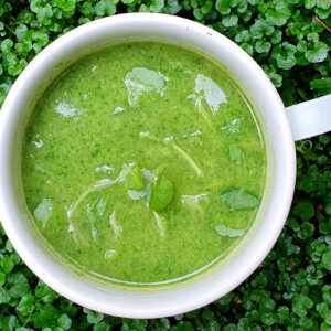 Broccoli, rocket and watercress soup