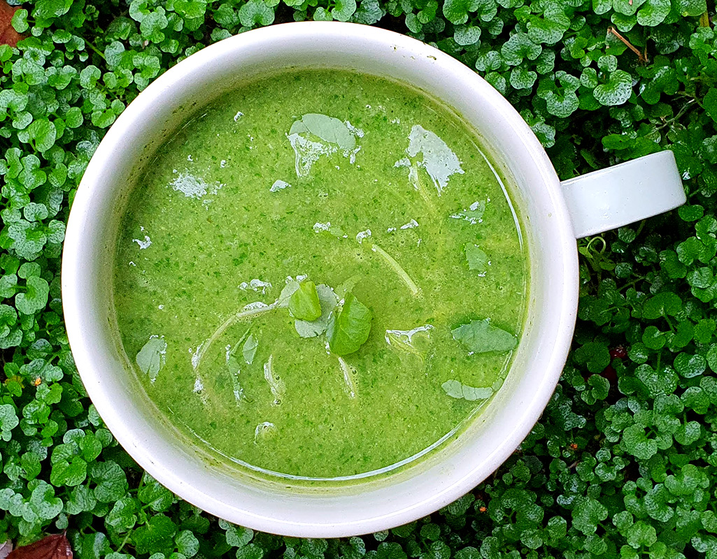 Broccoli, rocket and watercress soup