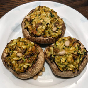 Courgette stuffed mushrooms