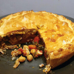 Easy chicken and chickpea pie