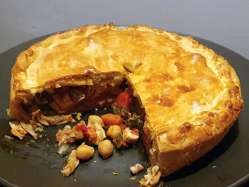 Easy chicken and chickpea pie