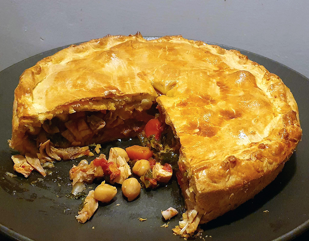 Easy chicken and chickpea pie