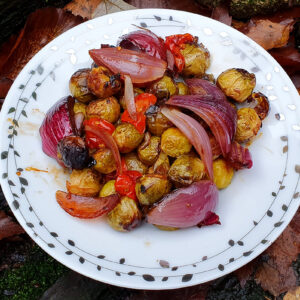 Balsamic baked Brussels sprouts