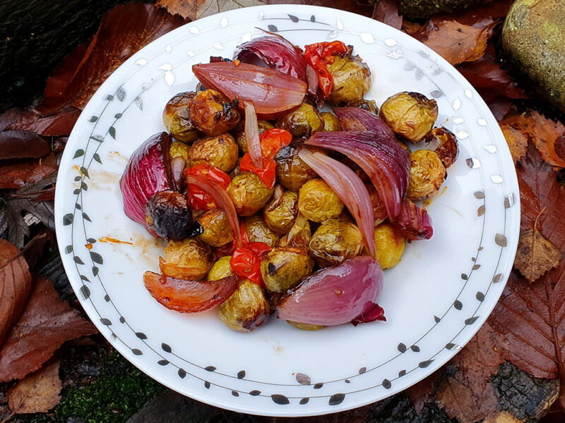 Balsamic baked Brussels sprouts