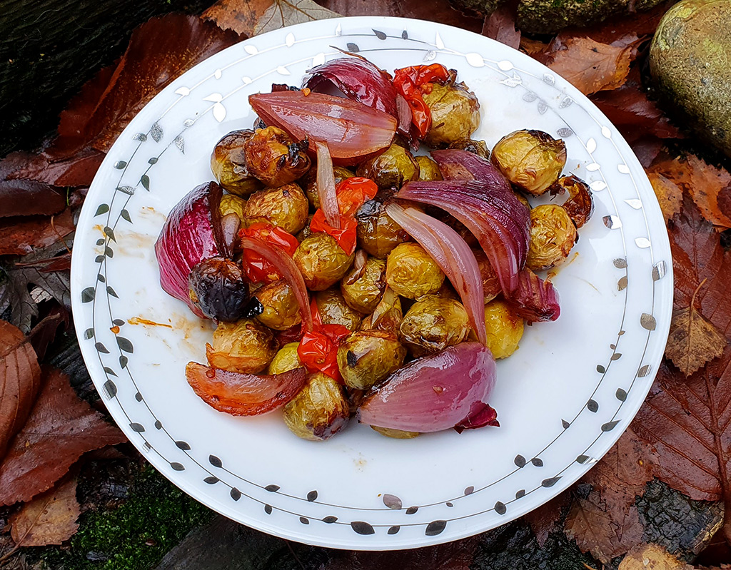 Balsamic baked Brussels sprouts