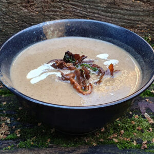 Creamy mushroom and parsnip soup