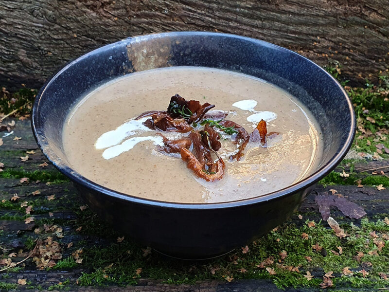 Creamy mushroom and parsnip soup