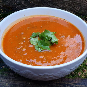 Spiced lentil soup with winter vegetables