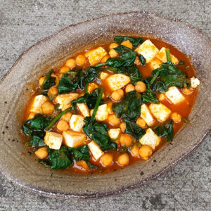 Squash and chickpea curry with tofu