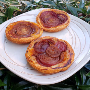 Upside down squash and onion tarts