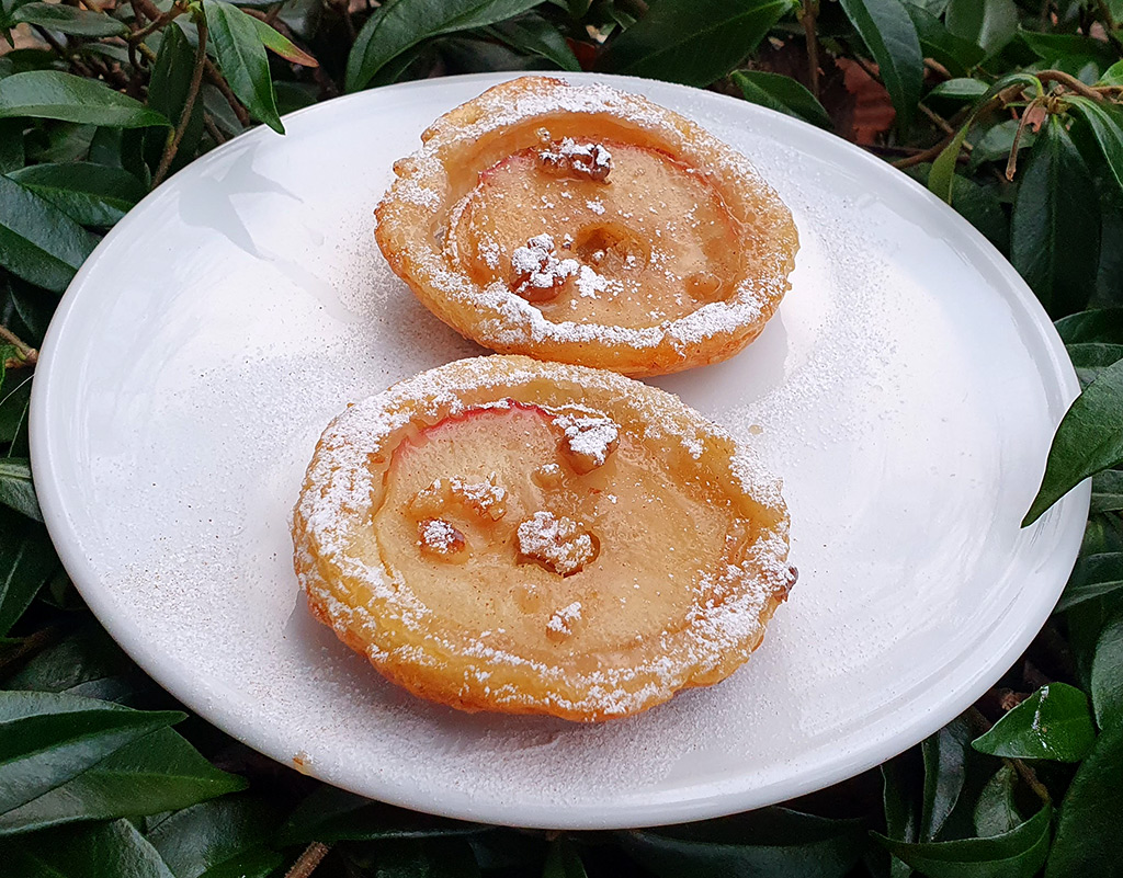 Vegan upside down apple tarts