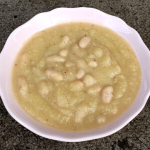 Cauliflower and celeriac soup with beans