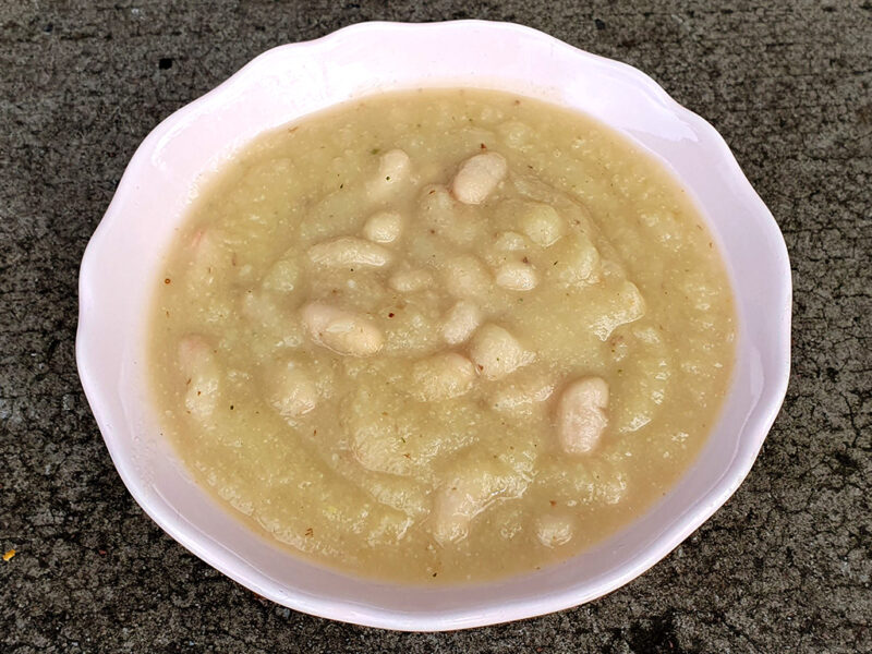 Cauliflower and celeriac soup with beans