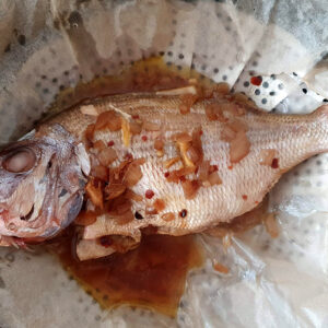 Chinese-style steamed red snapper