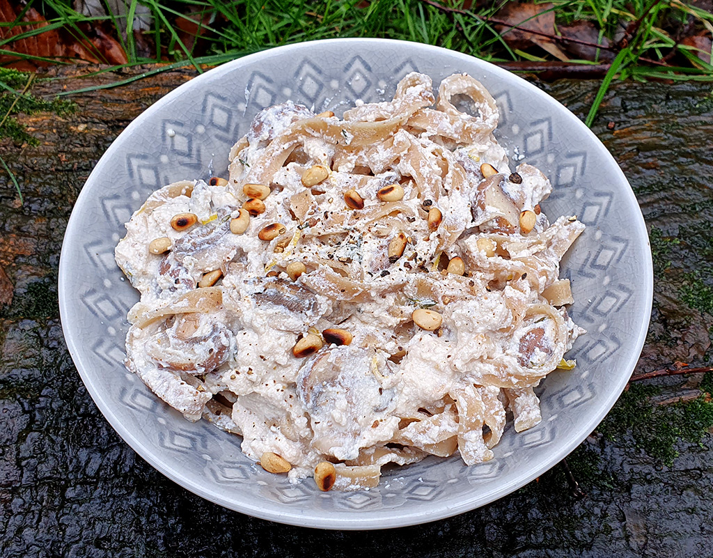 Mushroom and ricotta pasta