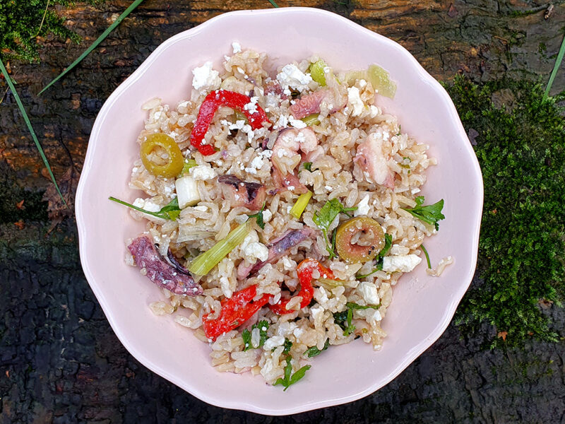 Seafood and rice salad