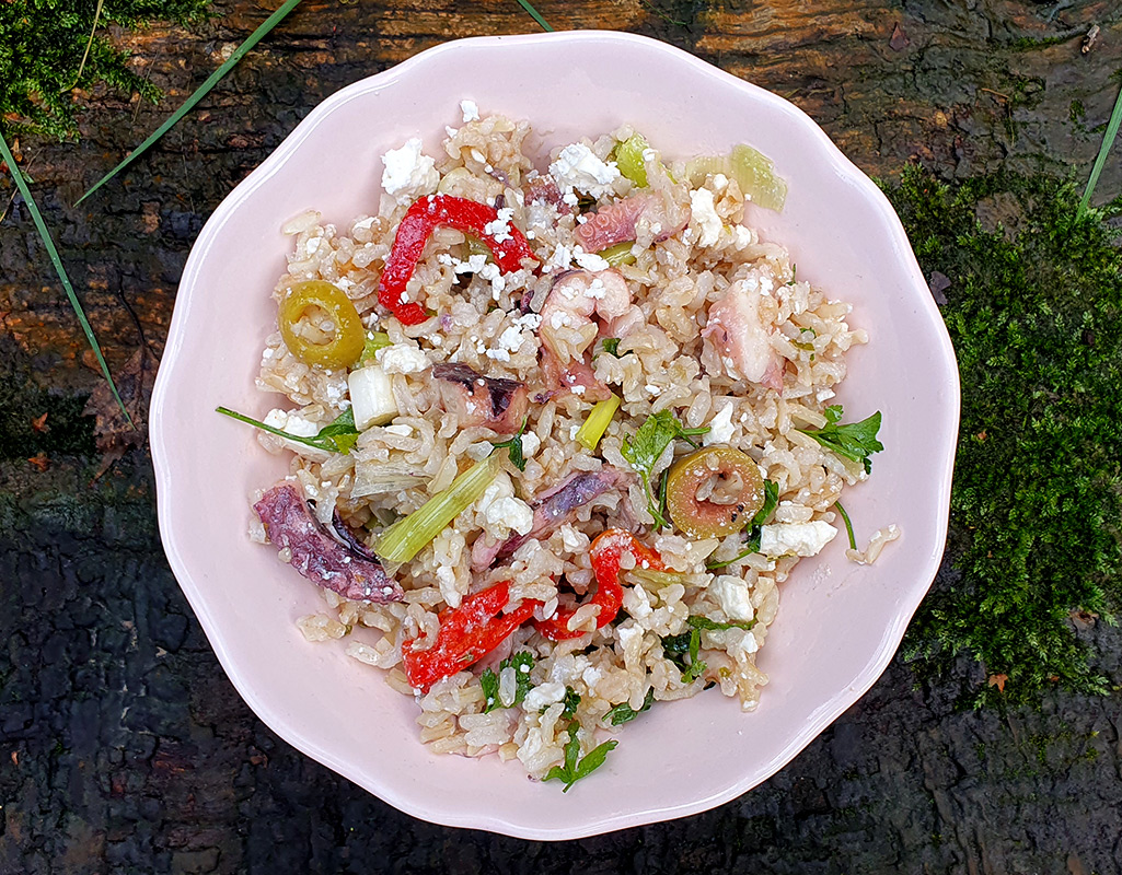 Seafood and rice salad